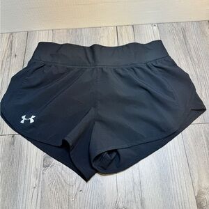 Under Armour Run Black Speed Pocket Fly By Shorts Running Activewear Women’s Sm